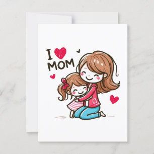 Carte Postale Cadeau de la fête des mères J'aime maman