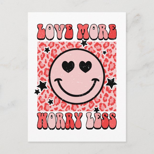 Carte Postale Cadeau de la Saint-Valentin | Aimez plus, inquiéte (Devant)