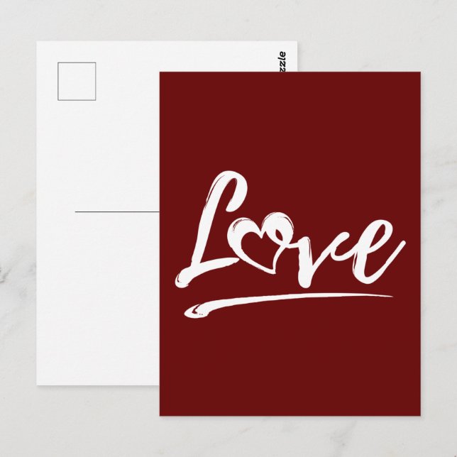 CARTE POSTALE CADEAU DE LA SAINT-VALENTIN AVEC UN COEUR MIGNON (Devant / Derrière)