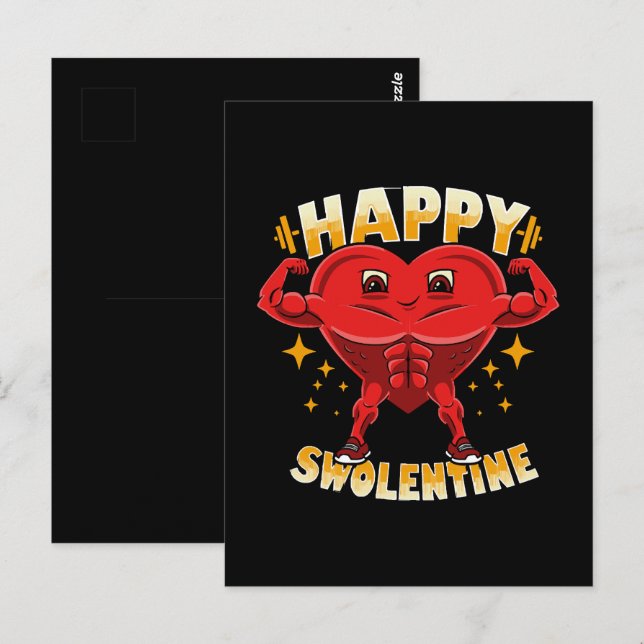 Carte Postale Cadeau de la Saint-Valentin drôle de séance de spo (Devant / Derrière)