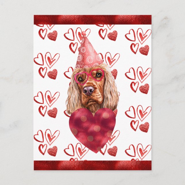 Carte Postale Cadeau de la Saint-Valentin pour amateur de Cocker (Devant)