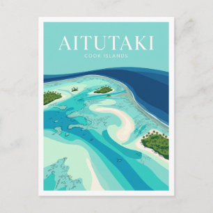 Carte Postale Cadeau de lagon d'Aitutaki Arutanga Îles Cook