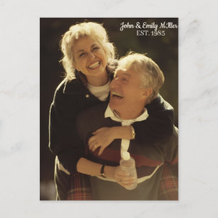 Carte Postale Cadeau de Mariage Personnalisé pour Couple Anniver