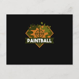 Carte Postale Cadeau de Marqueur de Paintball Militaire Cible