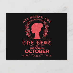 Carte Postale Cadeau de naissance d'octobre Meilleures femmes
