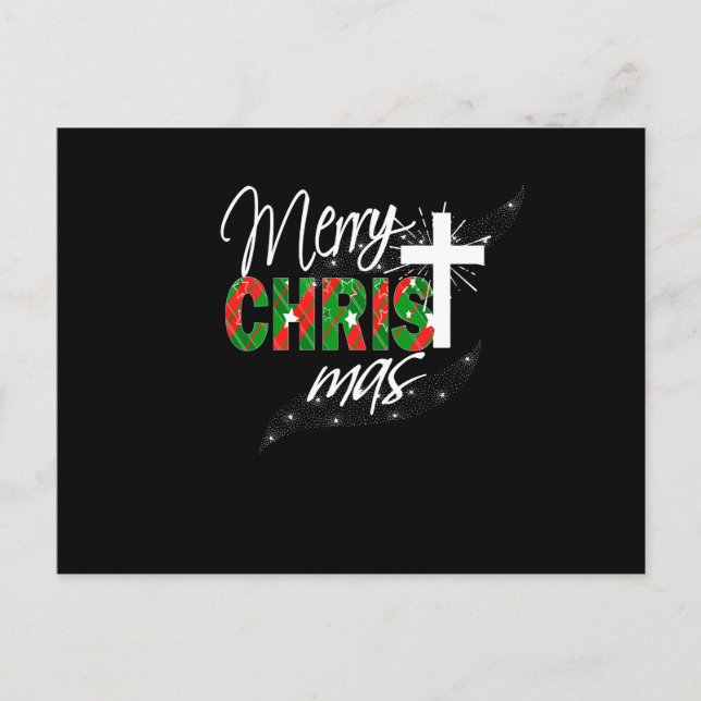 Carte Postale Cadeau de Noël chrétien Joyeux Noël avec (Devant)