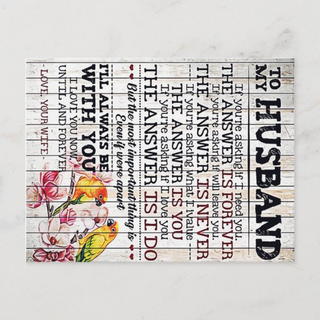 Carte Postale Cadeau de nouvelle maison, conception pour mon mar (Devant)