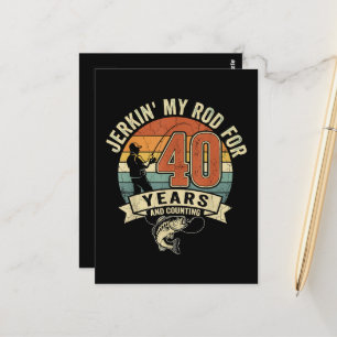 Carte Postale Cadeau de pêche drôle pour 40 ans