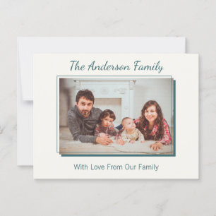 Carte Postale Cadeau de photo de famille personnalisé élégant