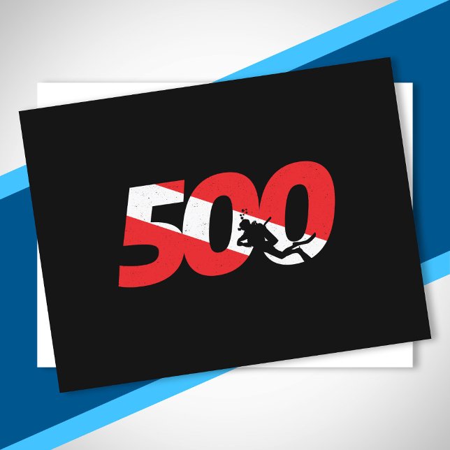 Carte Postale Cadeau de plongée - 500e plongée - Plongée en prof (Créateur téléchargé)