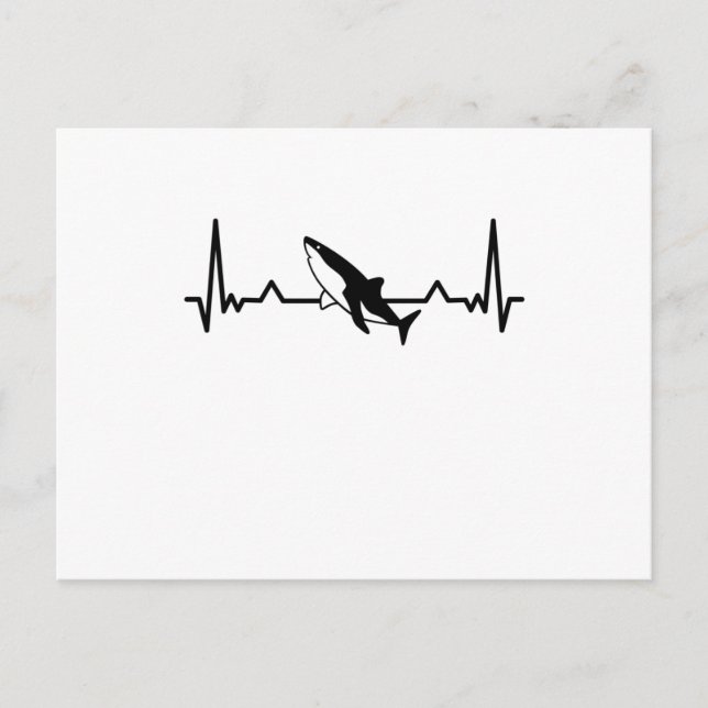 Carte Postale Cadeau de poisson de rythme cardiaque de requin po (Devant)