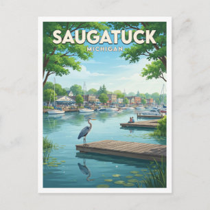 Carte Postale Cadeau de Rivière Kalamazoo Saugatuck Michigan