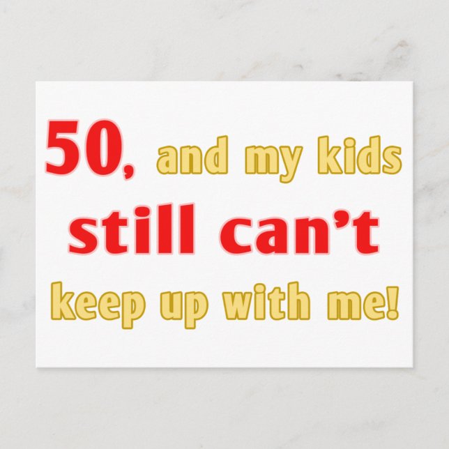 Carte Postale Cadeau de sac de 50 ans (Devant)