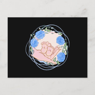 Carte Postale Cadeau de sage-femme Merci Main Avec Pieds de Bébé