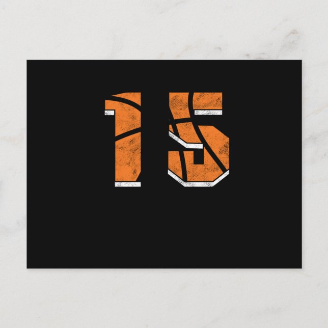 Carte Postale Cadeau de sport pour les 15 ans de Basketball (Devant)