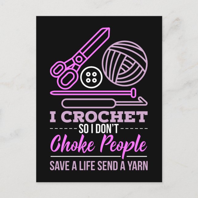 Carte Postale Cadeau de Tricot de crochet (Devant)