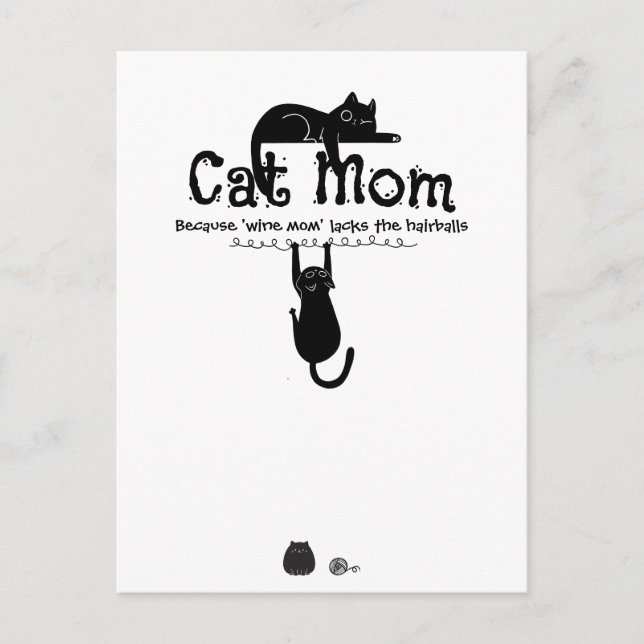 Carte Postale Cadeau de typographie de citation de maman de chat (Devant)