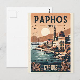 Carte Postale Cadeau de vacances souvenir de la ville de Paphos 