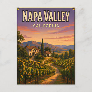 Carte Postale Cadeau de voyage dans les vignobles de la vallée d