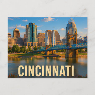Carte Postale Cadeau de voyage de Cincinnati Ohio River