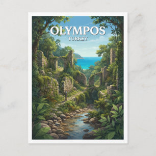 Carte Postale Cadeau de voyage de la ville antique d'Olympos Çır