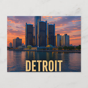 Carte Postale Cadeau de voyage sur le front de mer de Détroit Mi