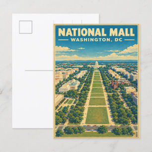 Carte Postale Cadeau de voyage vintage National Mall Washington