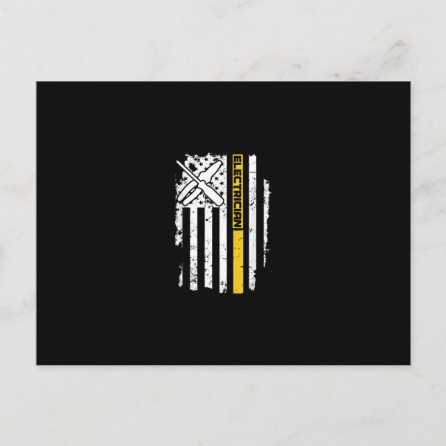 Carte Postale Cadeau d'électricien américain drapeau USA électri (Devant)