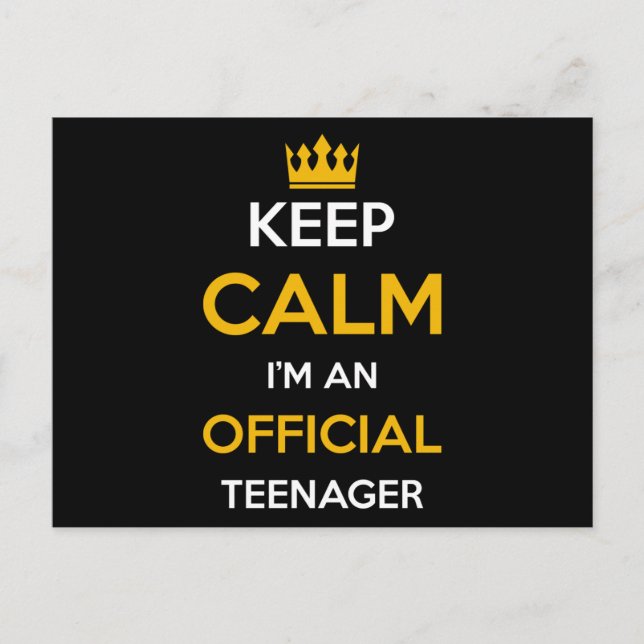 Carte Postale Cadeau Devenir Officiellement Adolescent (Devant)