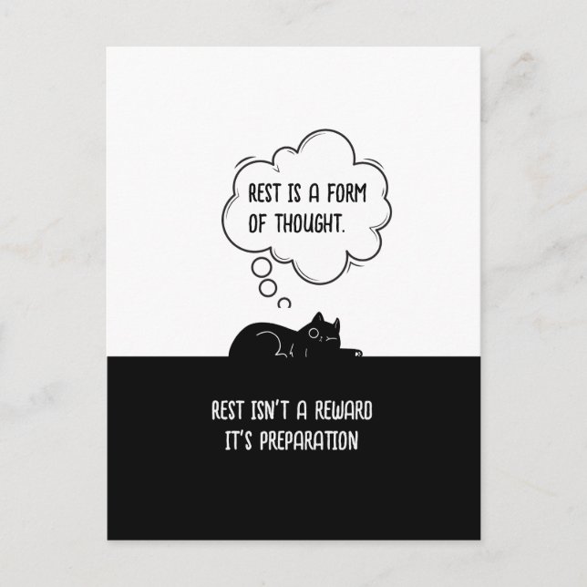 Carte Postale Cadeau d'humour de citation de chat motivationnel  (Devant)