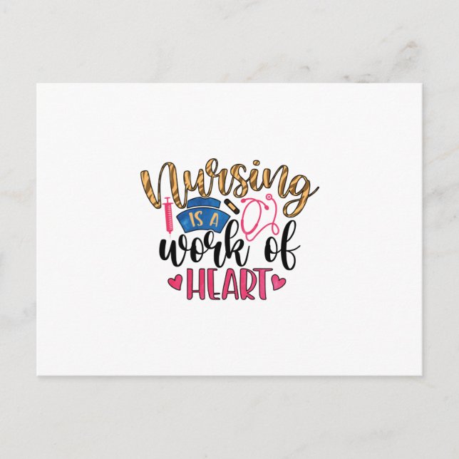 Carte Postale Cadeau d'infirmière Le travail d'infirmière est un (Devant)