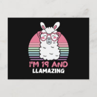 Cadeau drôle adorable lama 19ème anniversaire pour