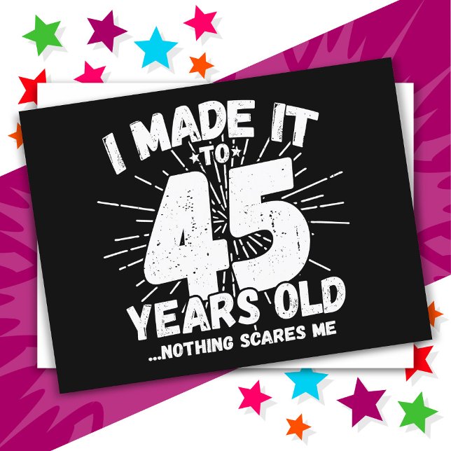 Carte Postale Cadeau drôle d'anniversaire 45 ans sarcastique Mèm (Créateur téléchargé)