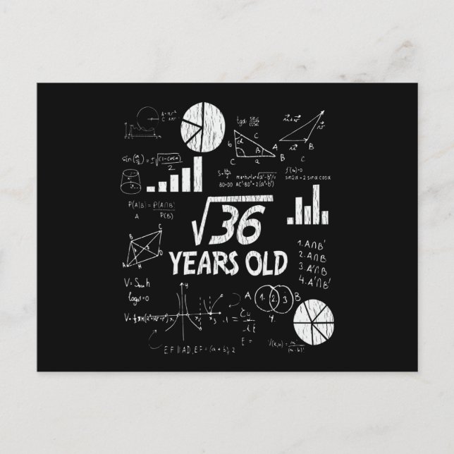 Carte Postale Cadeau drôle de 6e anniversaire de maths pour les  (Devant)