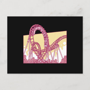 Carte Postale Cadeau drôle de parc d'attractions de montagnes ru