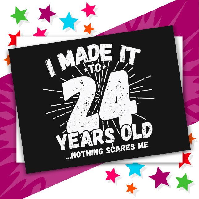 Carte Postale Cadeau drôle et sarcastique pour 24 ans (Créateur téléchargé)