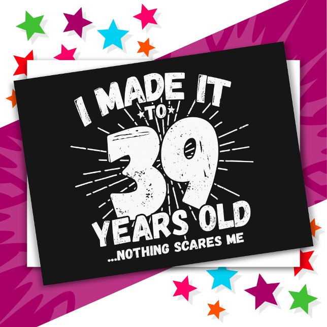 Carte Postale Cadeau drôle et sarcastique pour 39 ans (Créateur téléchargé)