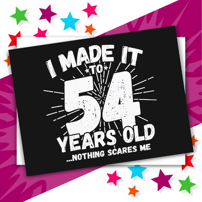 Carte Postale Cadeau drôle et sarcastique pour 54 ans (Créateur téléchargé)