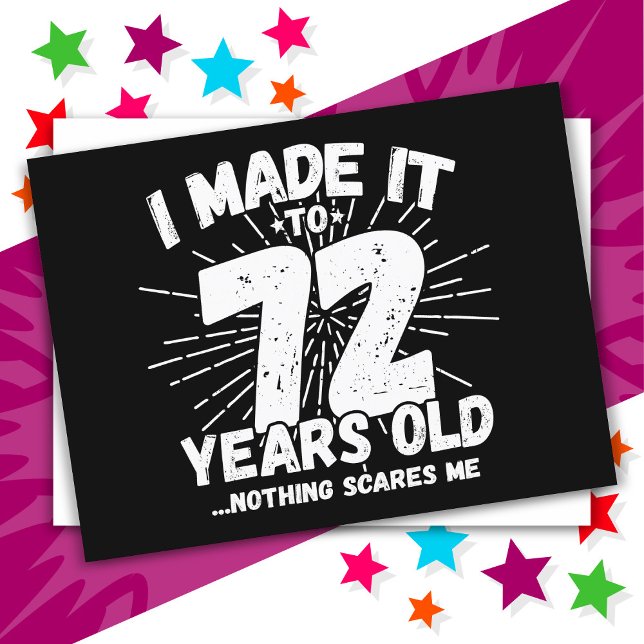 Carte Postale Cadeau drôle et sarcastique pour 72 ans (Créateur téléchargé)