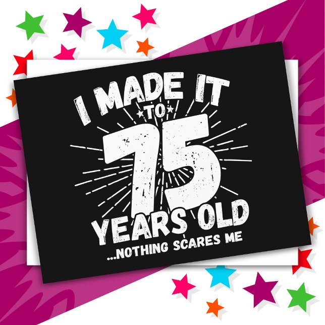 Carte Postale Cadeau drôle et sarcastique pour 75 ans (Créateur téléchargé)