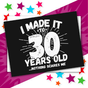 Carte Postale Cadeau drôle et sarcastique pour les 30 ans