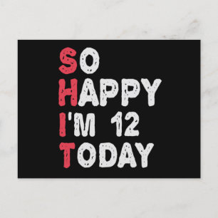 Carte Postale Cadeau drôle pour 12 ans Joyeux anniversaire Je su