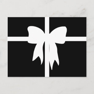 Carte Postale Cadeau emballé noir et blanc