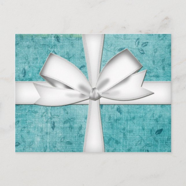 Carte postale cadeau enveloppement bleu (Devant)