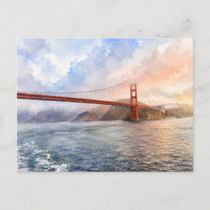 Carte Postale Cadeau esthétique de la côte ouest Pont Golden Gat