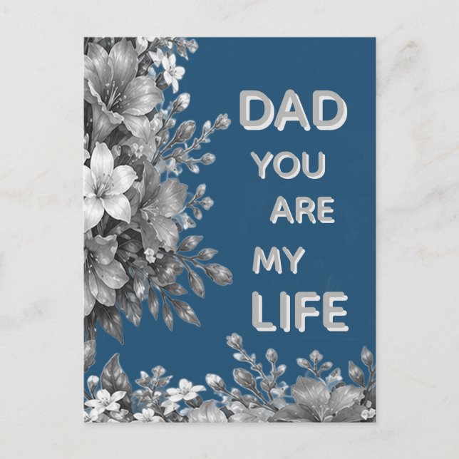CARTE POSTALE CADEAU FLEUR D'AMOUR POUR PÈRE (Devant)