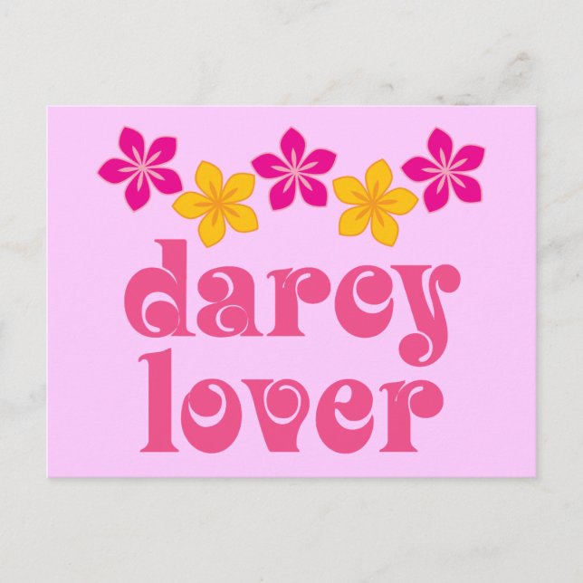 Carte Postale Cadeau Floral Jane Austen Amoureux de Darcy (Devant)