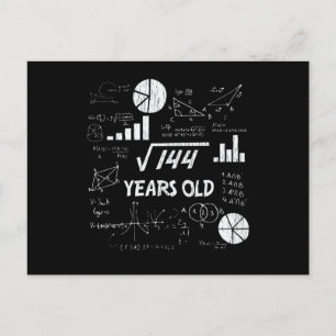 Carte Postale Cadeau geek de math pour 12 ans Anniversaire geek 