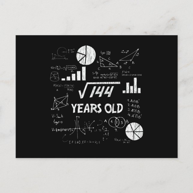 Carte Postale Cadeau geek de math pour 12 ans Anniversaire geek  (Devant)
