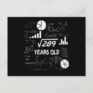 Carte Postale Cadeau geeky math pour 17 ans Anniversaire 17 ans